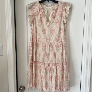 A loves A Floral Pink and Cream Women's Dress, L